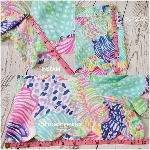 Lilly Pulitzer Dahlia Shorts Size XS Multicolor Scalloped Hem Pants Modal Tencel - Picture 12 of 12